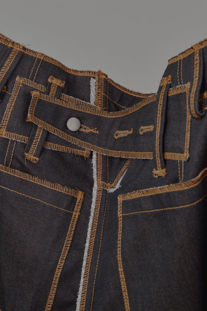 Liya Carpenter Jeans in Choco Denim